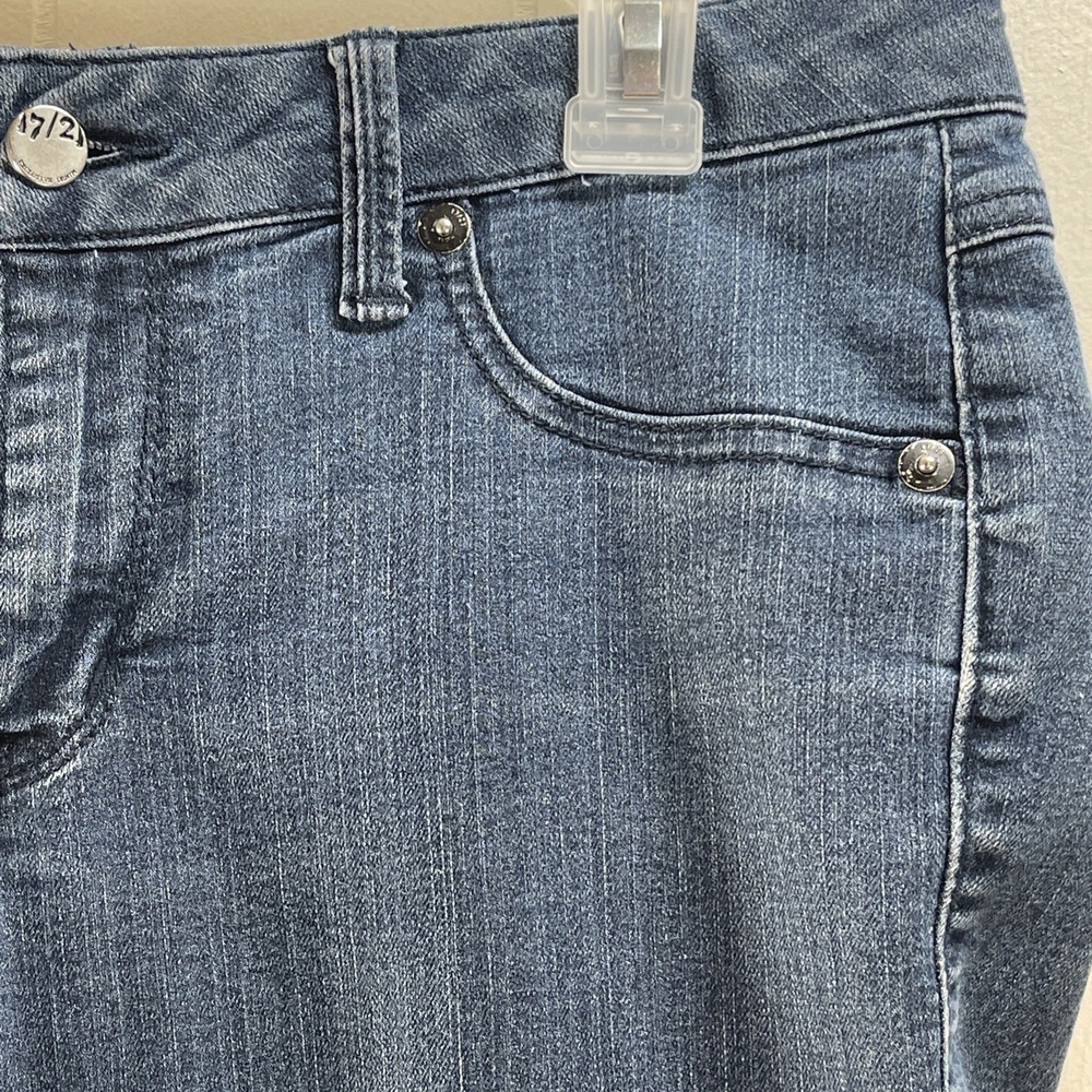 17/21 Exclusive Stretch Blue Mid Rise Straight Leg Denim Jeans Size 8 spring - Picture 10 of 16